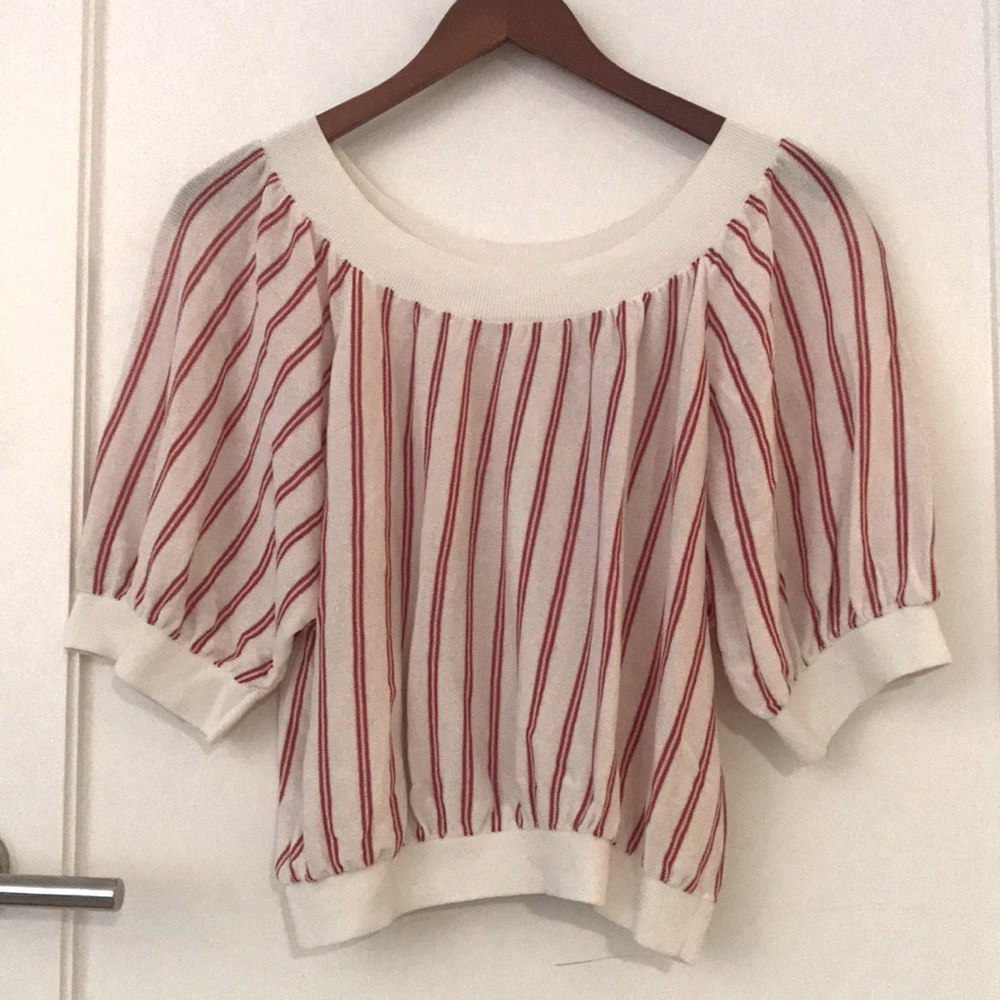 Club Monaco Blouse Red and White stripes Size S